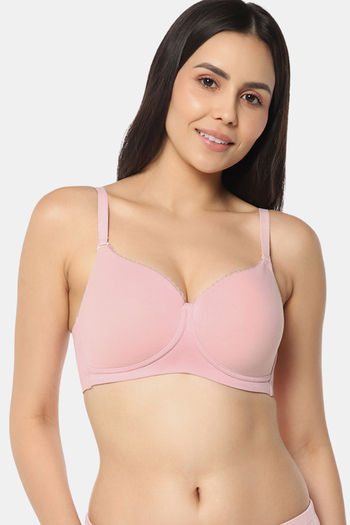 Buy Amante Padded Non Wired Full Coverage T-Shirt Bra - Pink Nectar